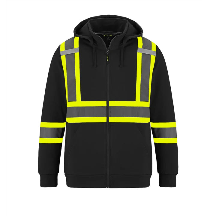 L01380 - Infinity - Hi-Vis Full Zip Hooded Sweatshirt w/ Detachable Hood