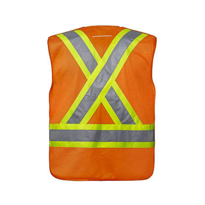 L01145 - Vanguard - Tricot Hi-Vis 5 Point Tear-Away Vest - Dual Sized